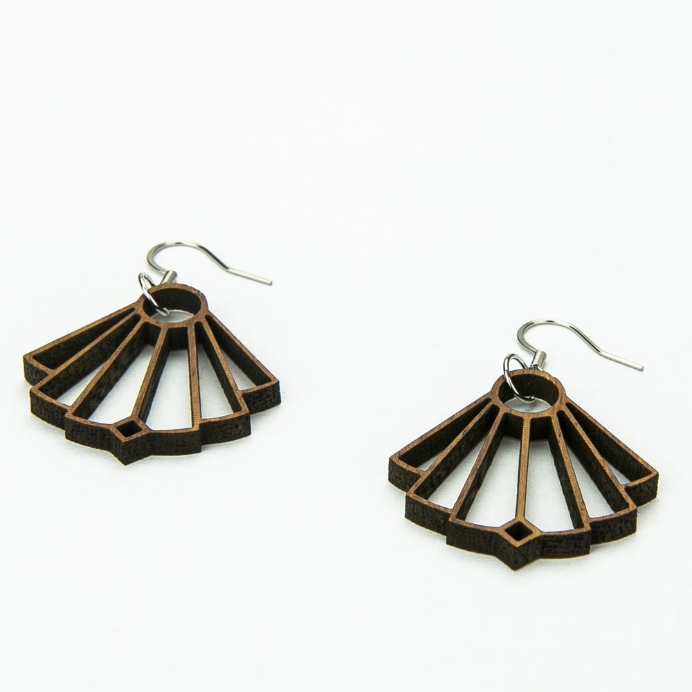 Wooden earrings IRIS Zebrano (2)