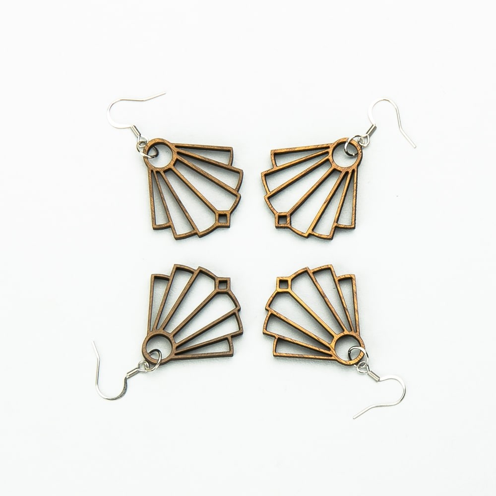 Wooden earrings IRIS Zebrano (4)