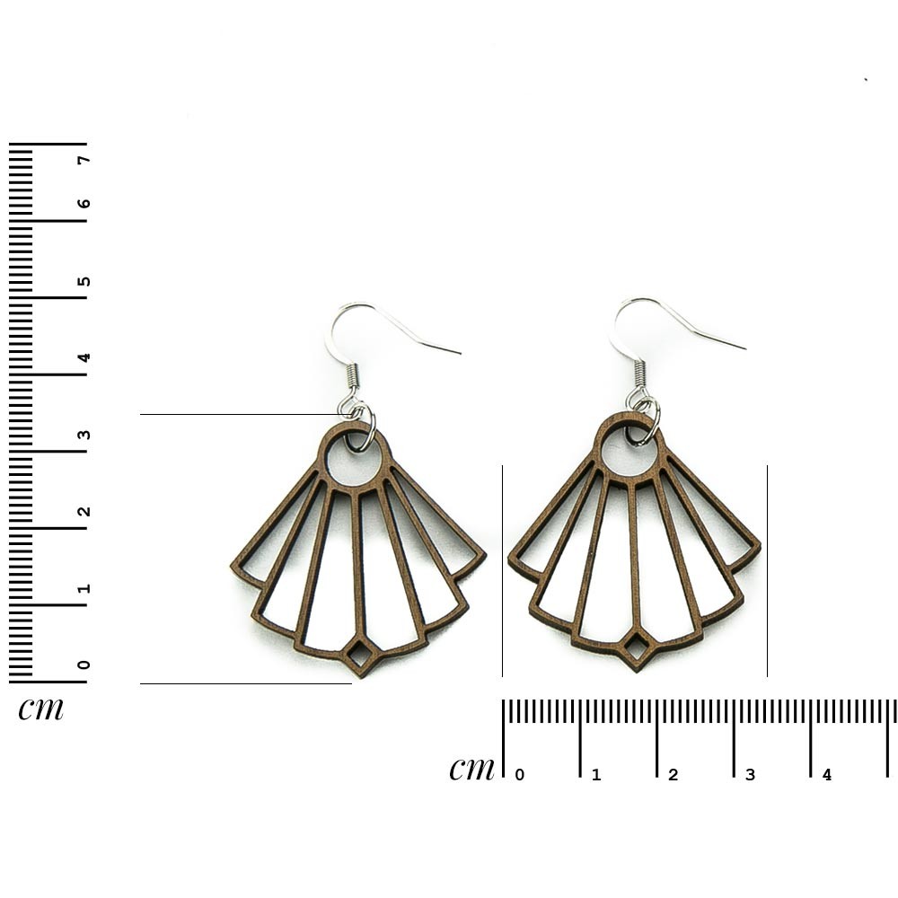 Wooden earrings IRIS American Walnut (3)