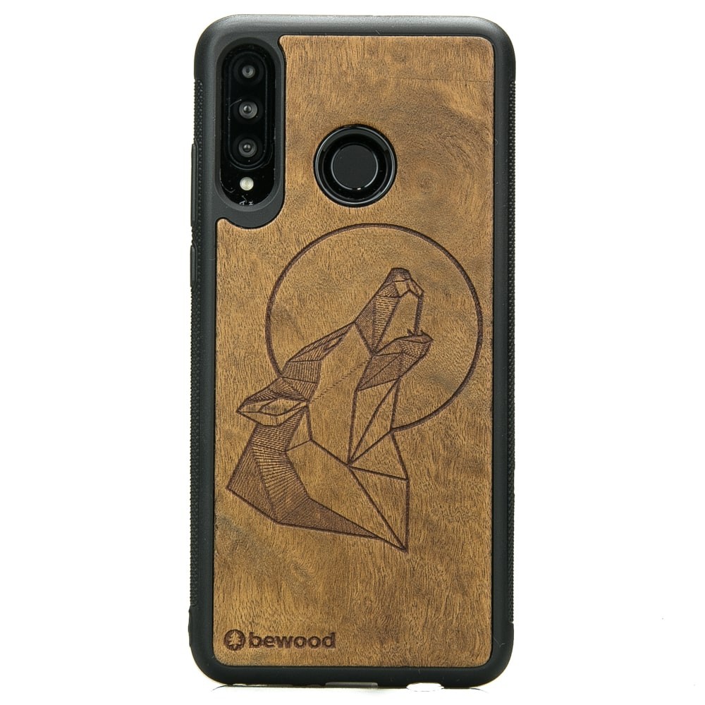 Huawei P30 Lite Wolf Imbuia Wood Case (1)