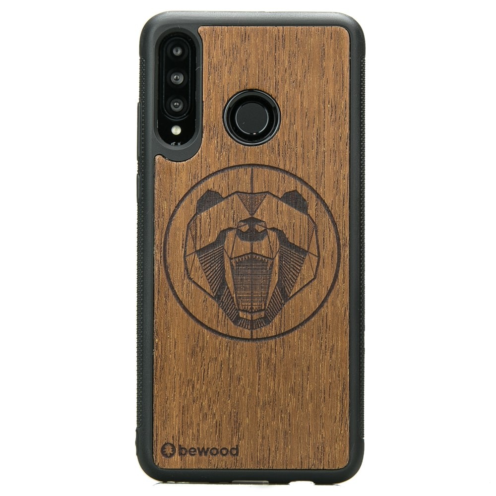 Huawei P30 Lite Bear Merbau Wood Case (1)