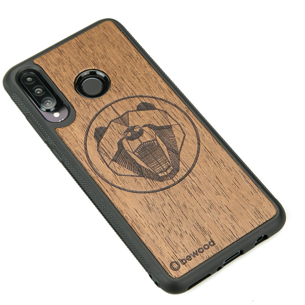 Huawei P30 Lite Bear Merbau Wood Case (2)