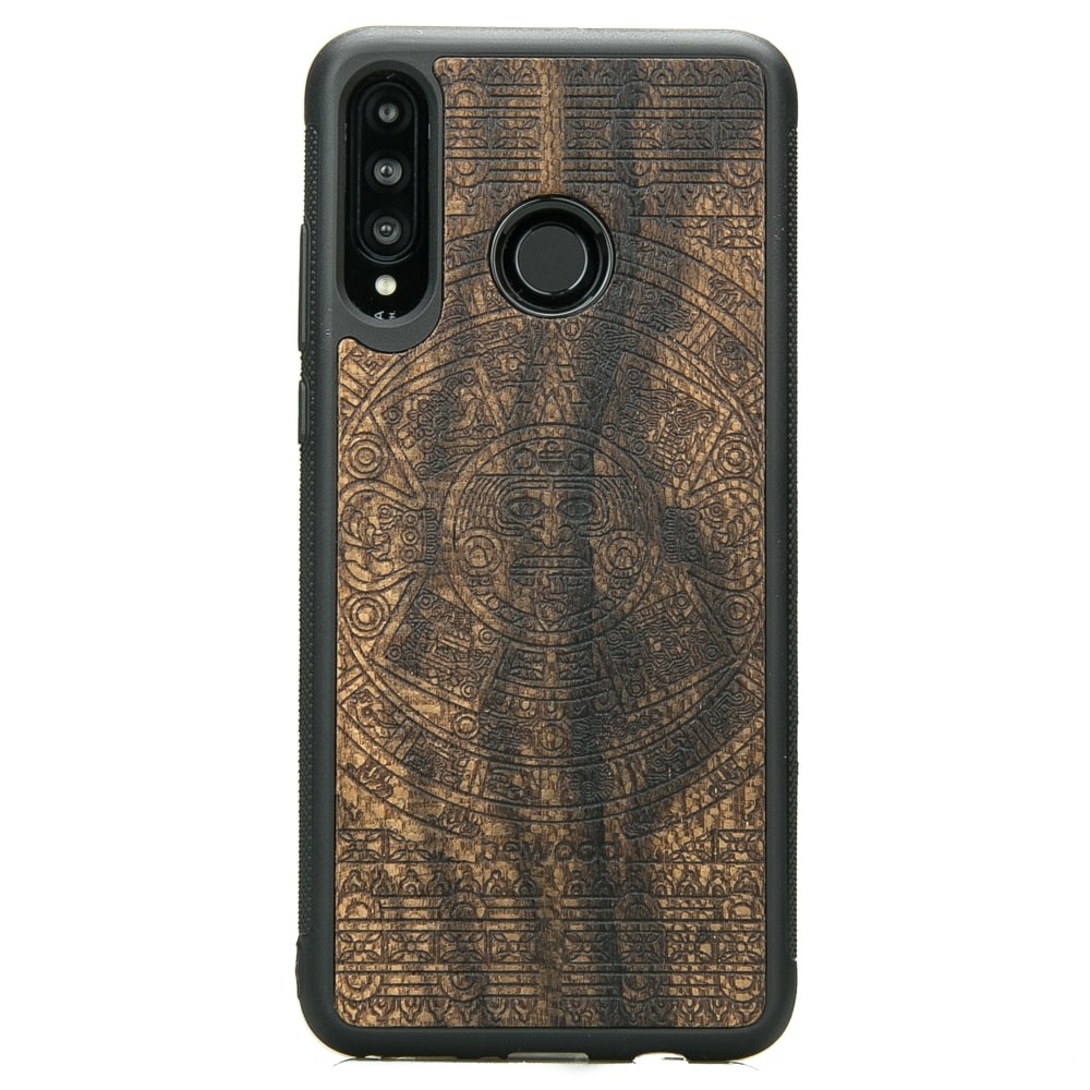Drewniane Etui Huawei P30 Lite KALENDARZ AZTECKI ZIRICOTE (1)