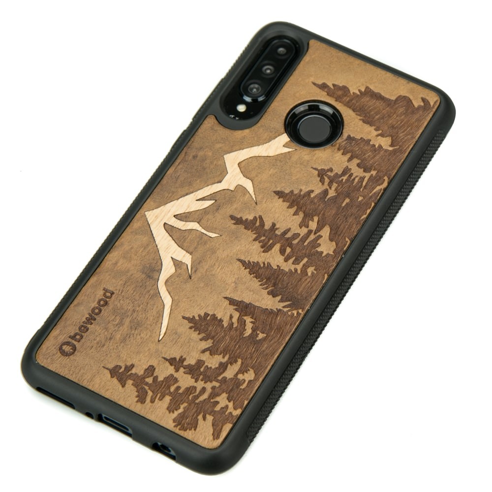 Drewniane Etui Huawei P30 Lite GÓRY IMBUIA (2)