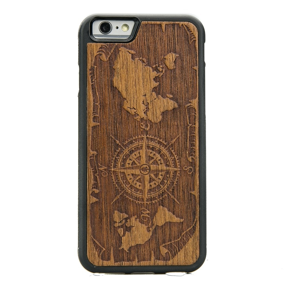 Drewniane Etui iPhone 6 Plus / 6s Plus RÓŻA WIATRÓW MERBAU (1)