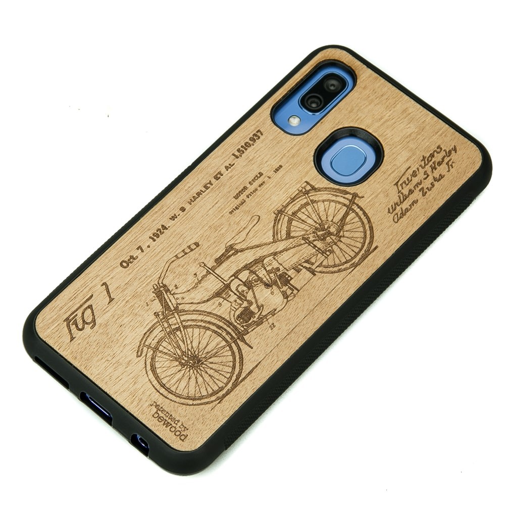 Drewniane Etui na Samsung Galaxy A40 HARLEY PATENT ANIEGRE (2)