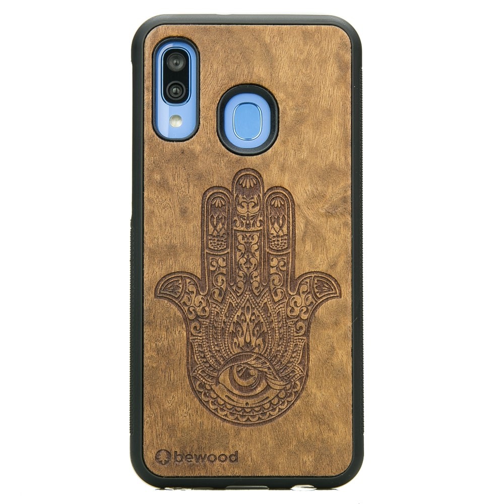 Drewniane Etui na Samsung Galaxy A40 HAMSA IMBUIA (1)