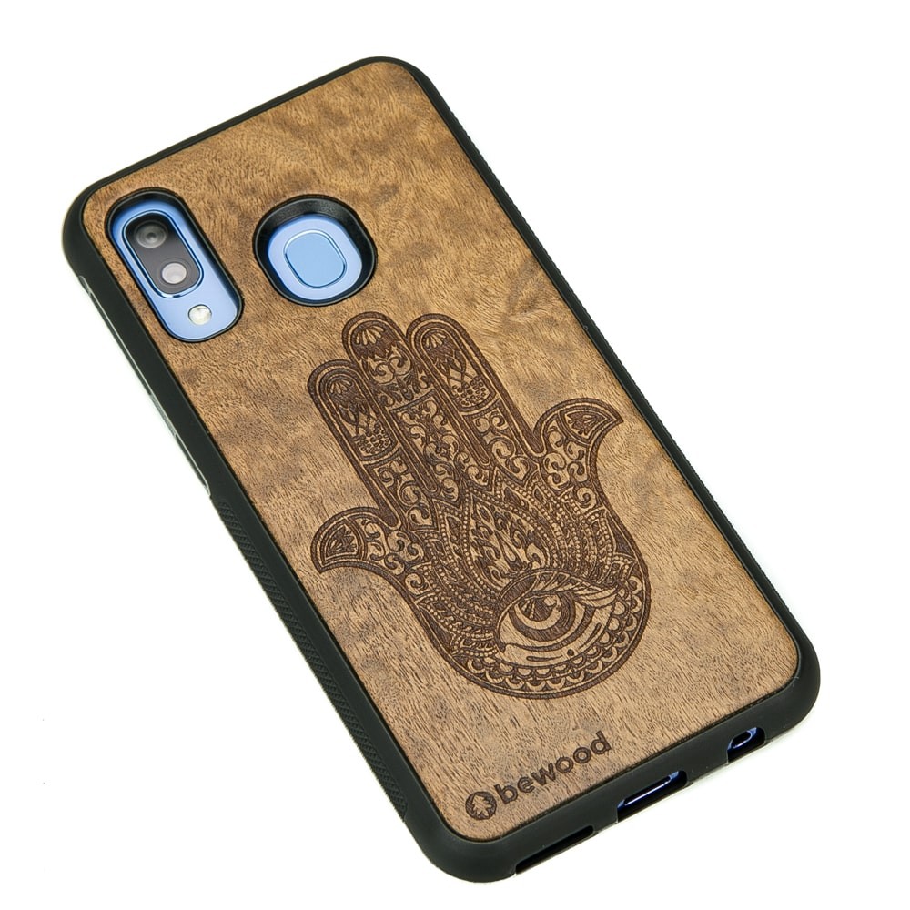 Drewniane Etui na Samsung Galaxy A40 HAMSA IMBUIA (2)