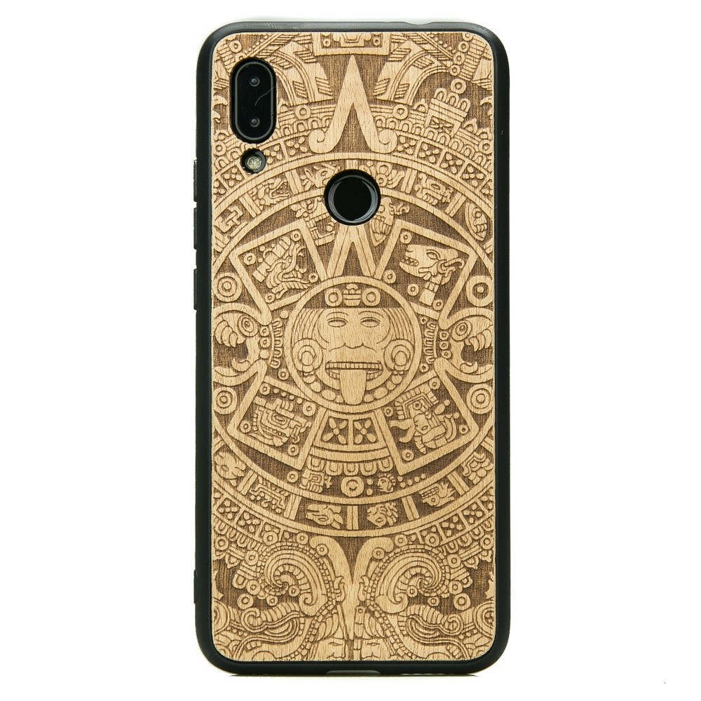 Xiaomi Redmi 7 Aztec Calendar Anigre Wood Case (1)