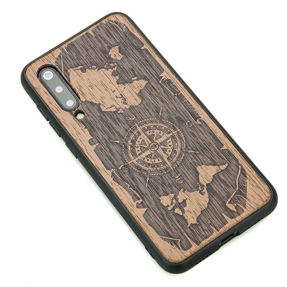 Drewniane Etui Xiaomi Mi 9 SE RÓŻA WIATRÓW MERBAU (2)
