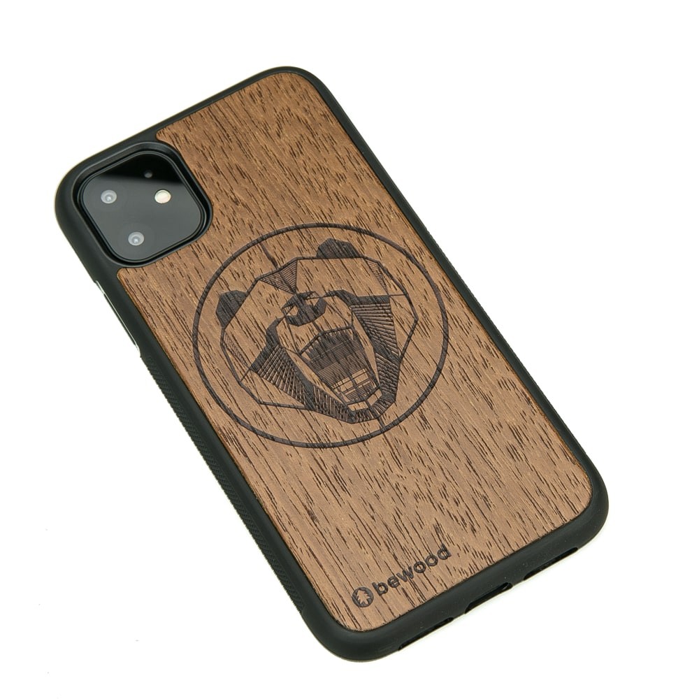 Drewniane Etui na iPhone 11 NIEDŹWIEDŹ MERBAU (2)