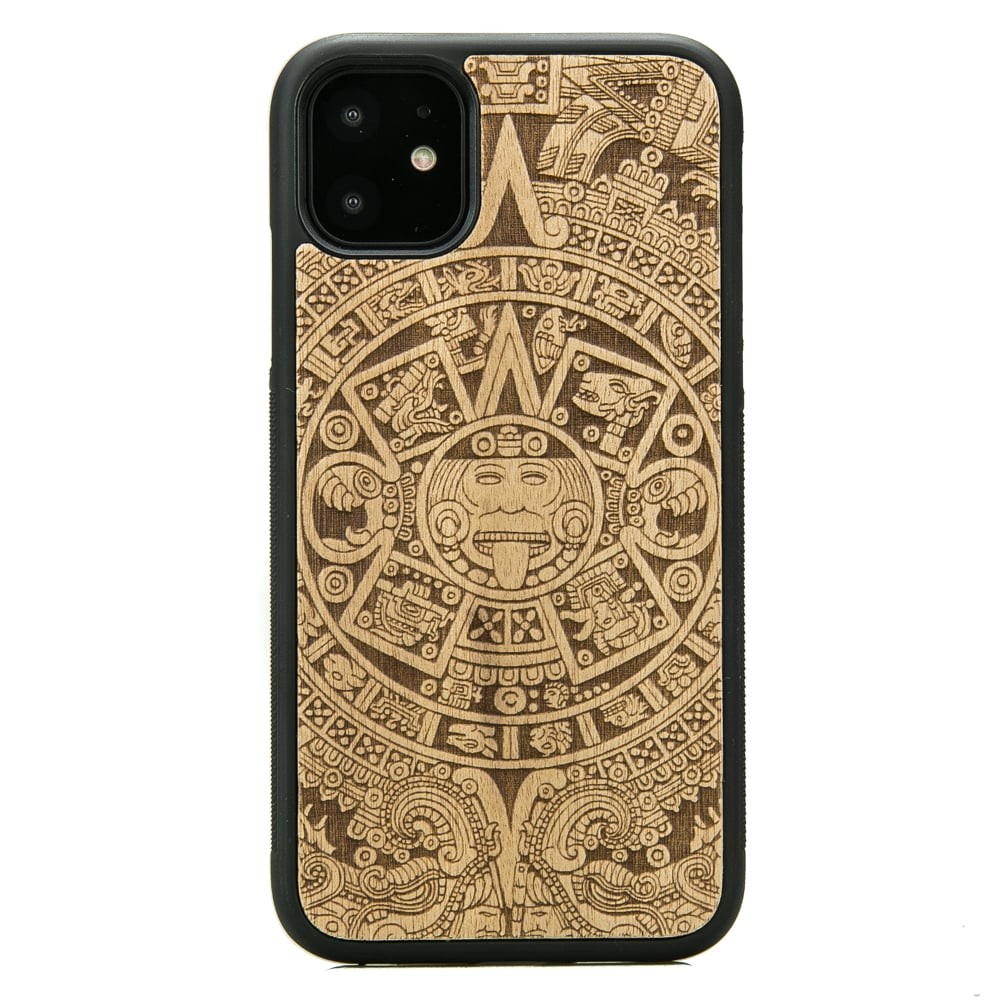 Drewniane Etui na iPhone 11 KALENDARZ AZTECKI ANIEGRE (1)