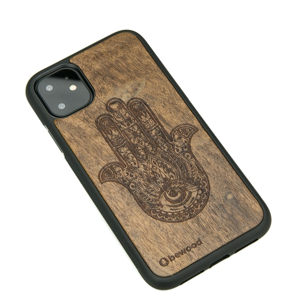 Drewniane Etui na iPhone 11 HAMSA IMBUIA (2)