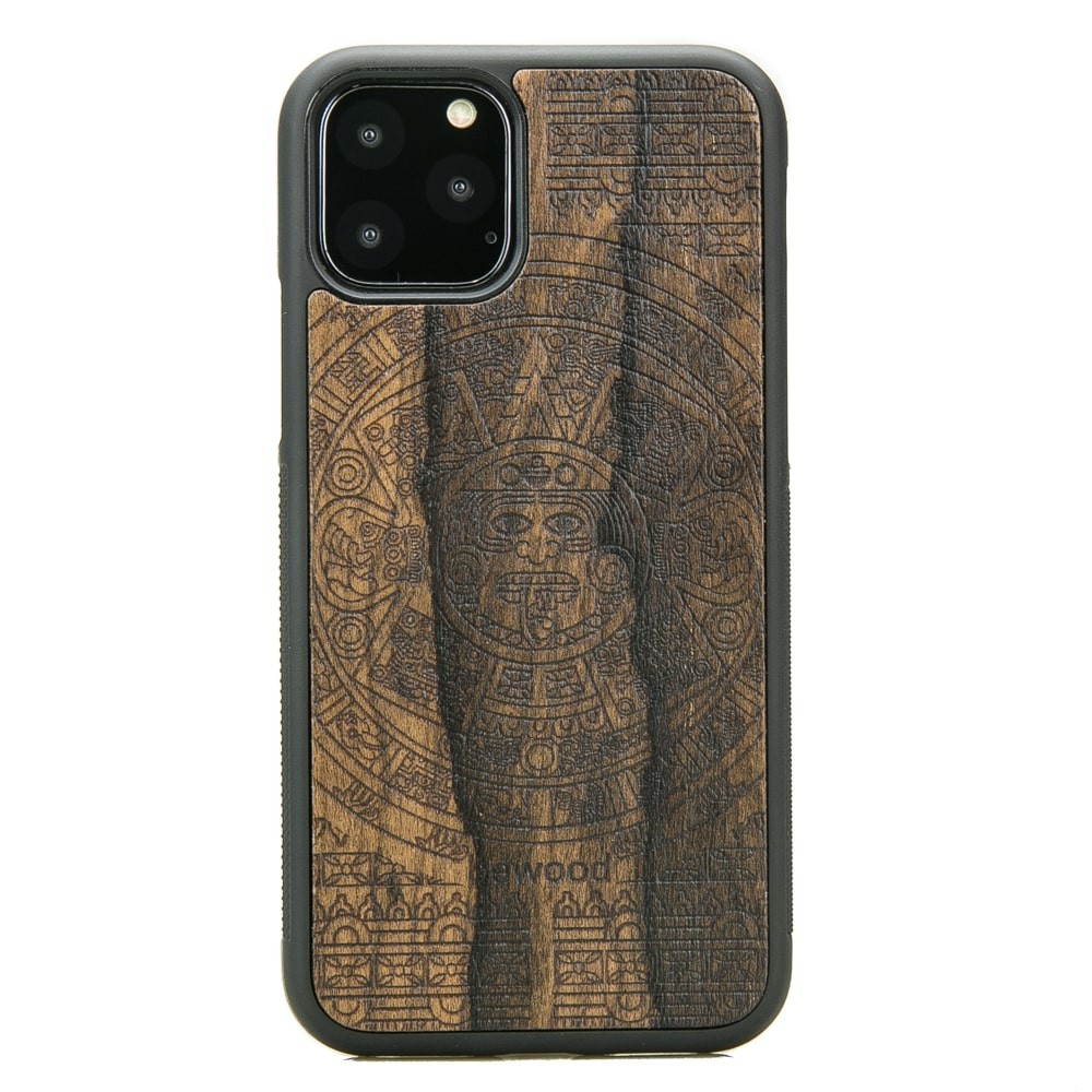 Drewniane Etui na iPhone 11 PRO KALENDARZ AZTECKI ZIRICOTE (1)