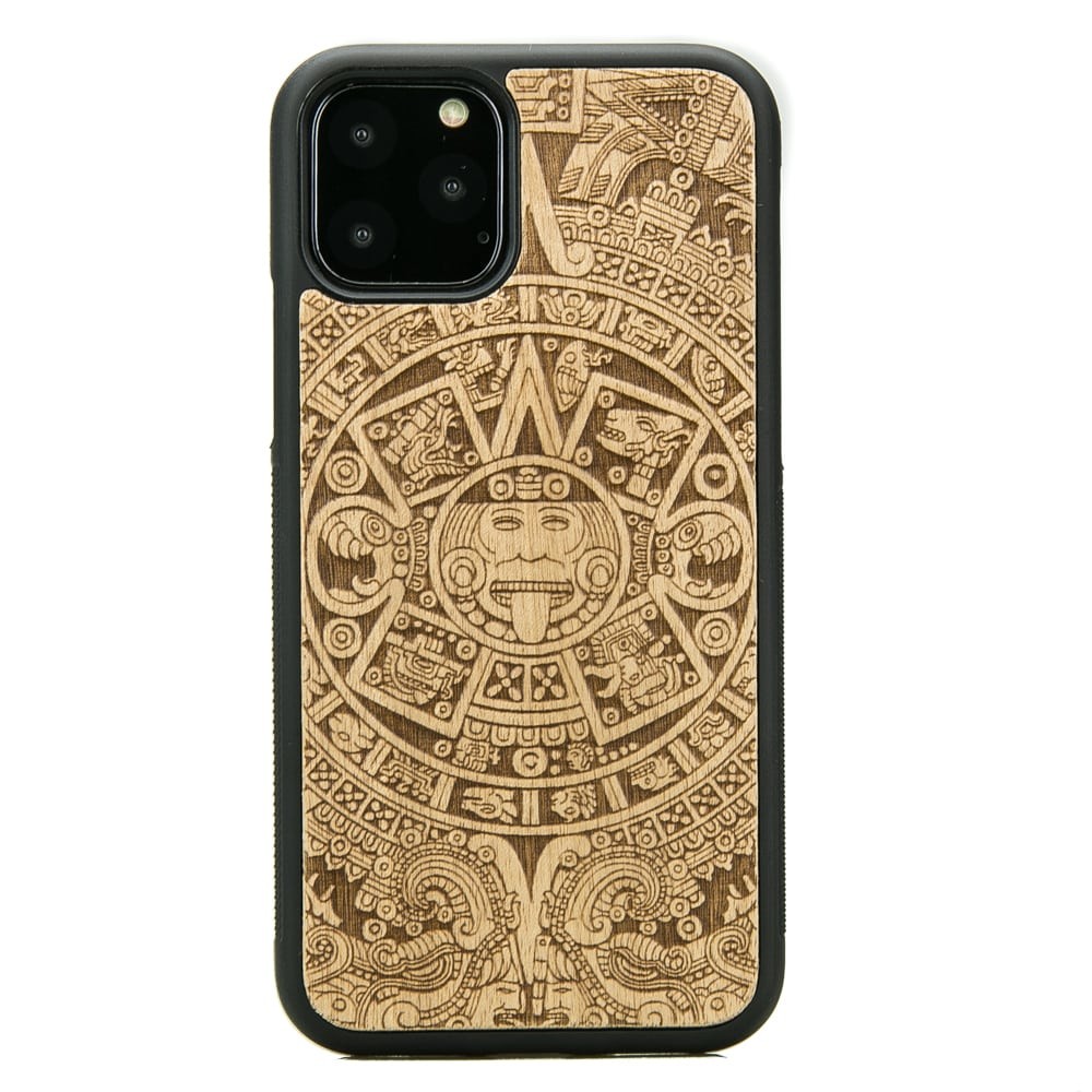 Drewniane Etui na iPhone 11 PRO KALENDARZ AZTECKI ANIEGRE (1)