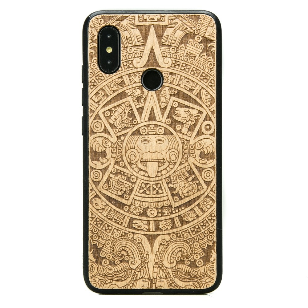 Xiaomi Mi 8 Aztec Calendar Anigre Wood Case (1)