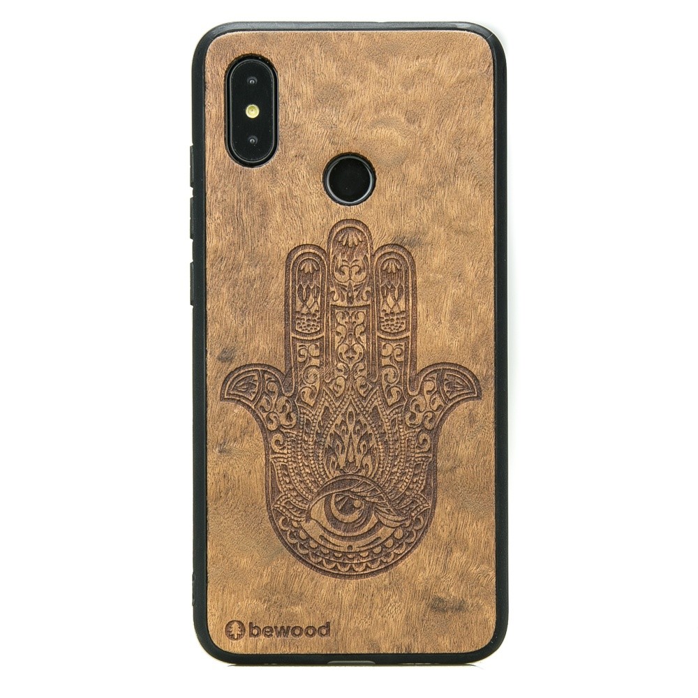 Drewniane Etui Xiaomi Mi 8 HAMSA IMBUIA (1)