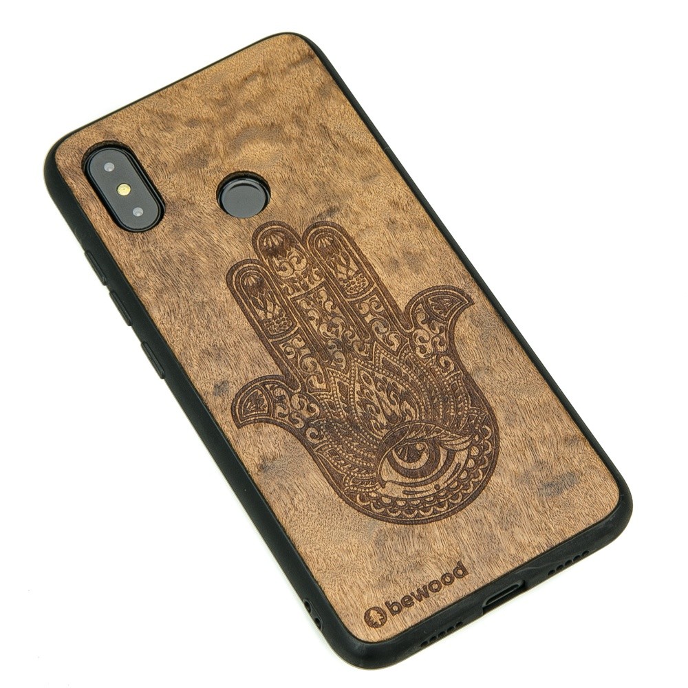 Drewniane Etui Xiaomi Mi 8 HAMSA IMBUIA (2)