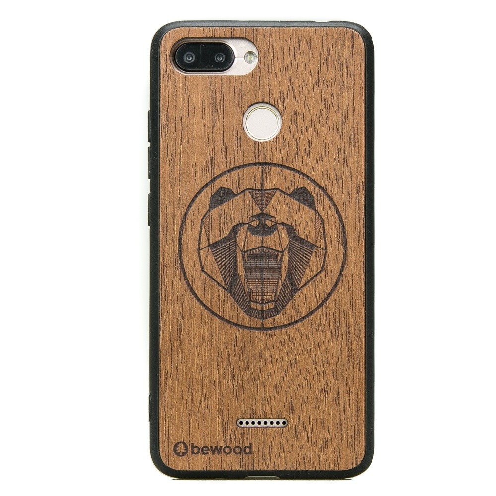 Drewniane Etui Xiaomi Redmi 6 / 6A NIEDŹWIEDŹ MERBAU (1)