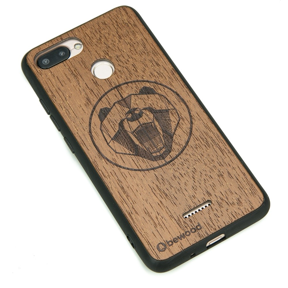 Drewniane Etui Xiaomi Redmi 6 / 6A NIEDŹWIEDŹ MERBAU (2)