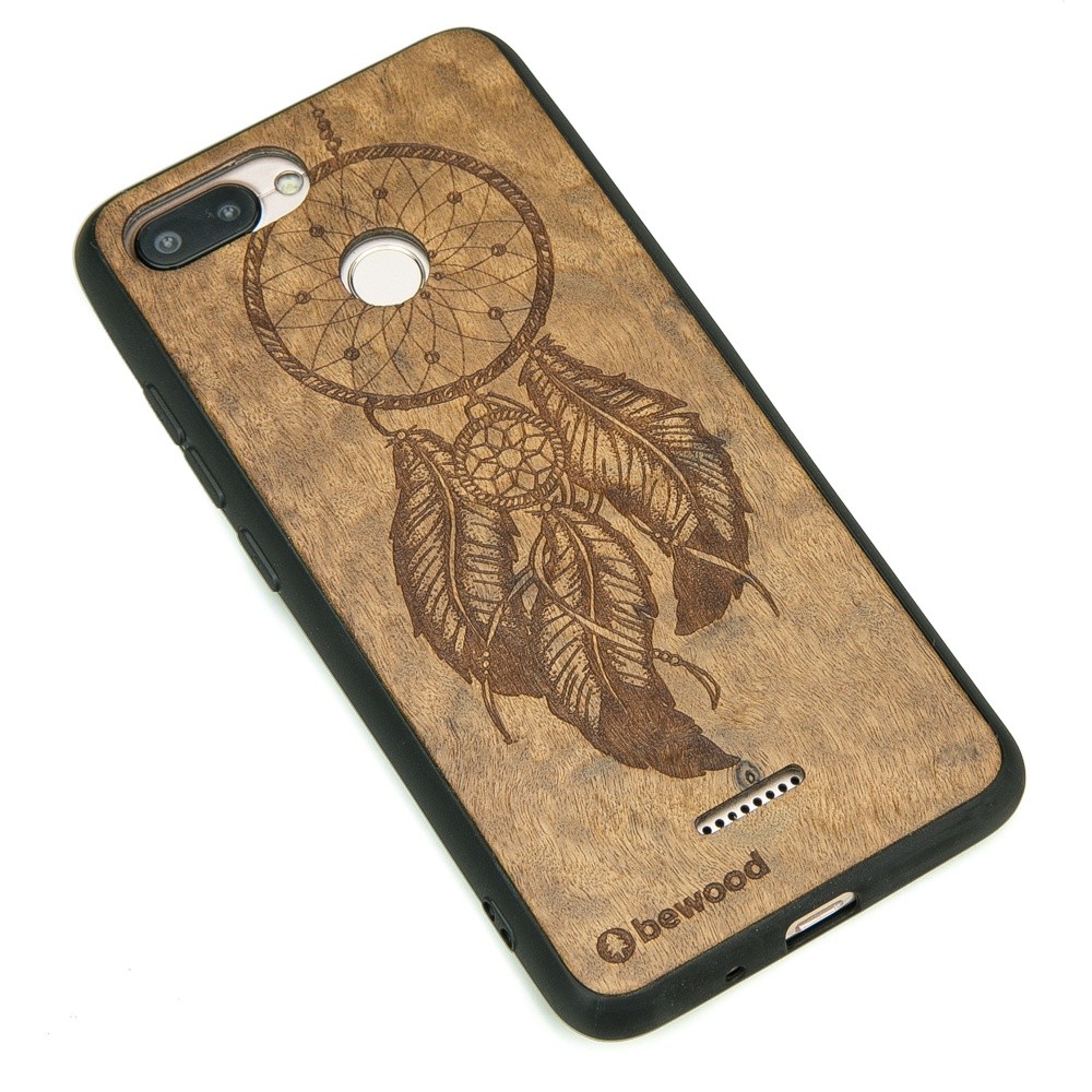 Drewniane Etui Xiaomi Redmi 6 / 6A ŁAPACZ SNÓW IMBUIA (2)