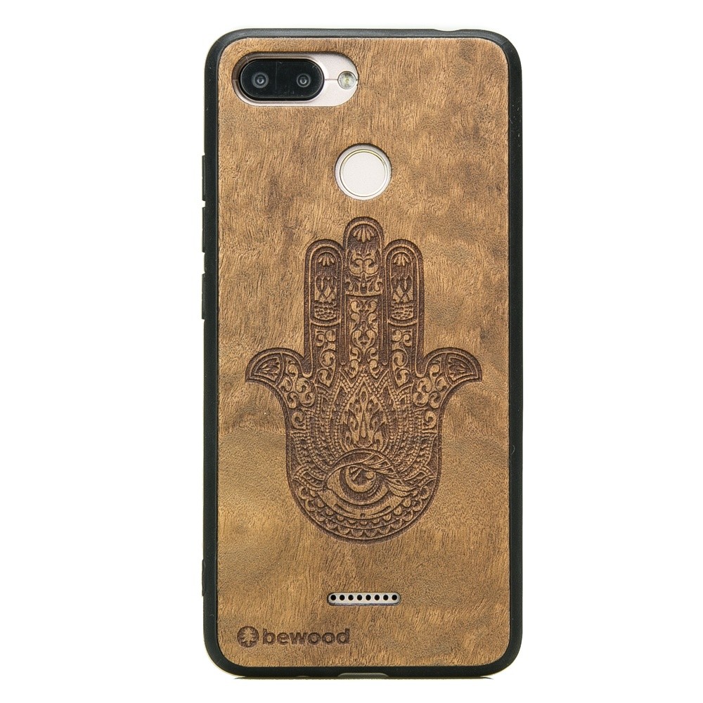 Drewniane Etui Xiaomi Redmi 6 / 6A HAMSA IMBUIA (1)