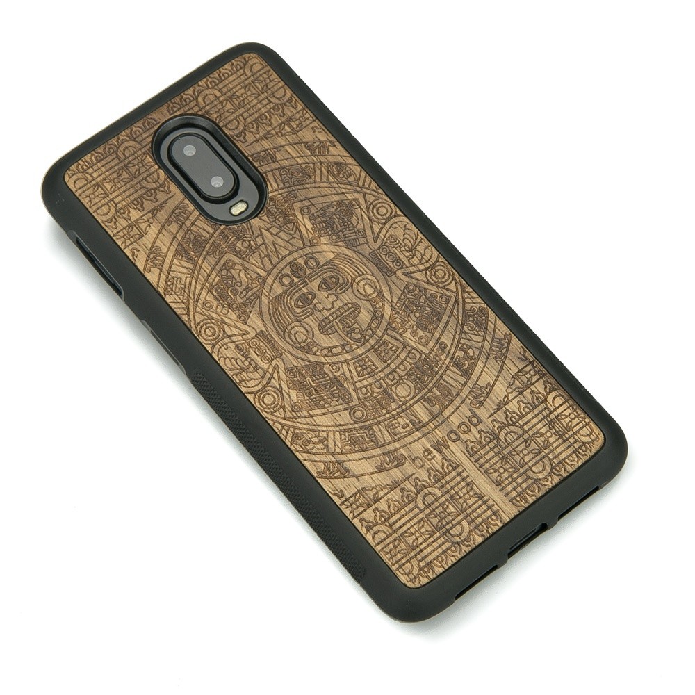 One Plus 6T Aztec Calendar Frake Wood Case (2)