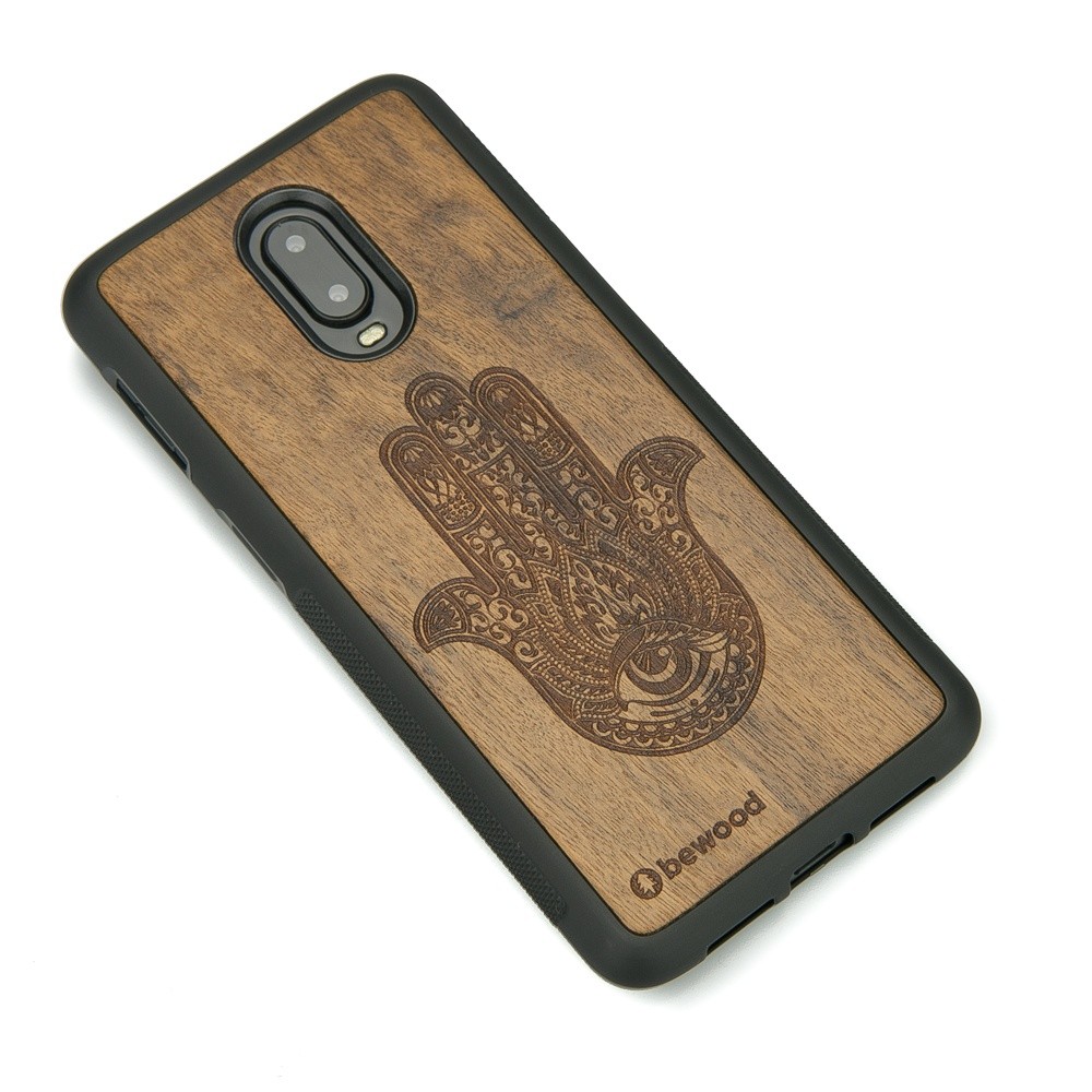 Drewniane Etui One Plus 6T / 7 HAMSA IMBUIA (2)