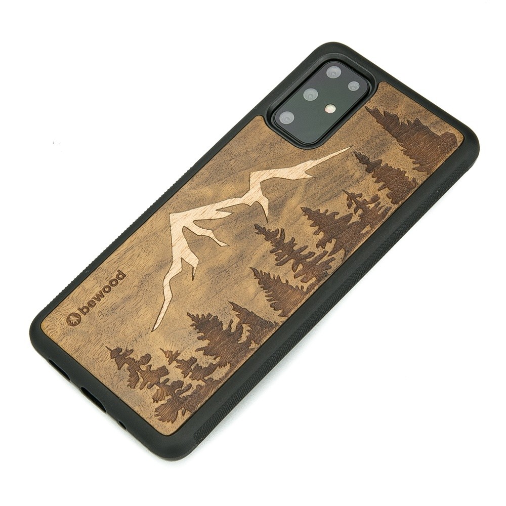 Samsung Galaxy S20 Plus Mountains Imbuia Wood Case (2)