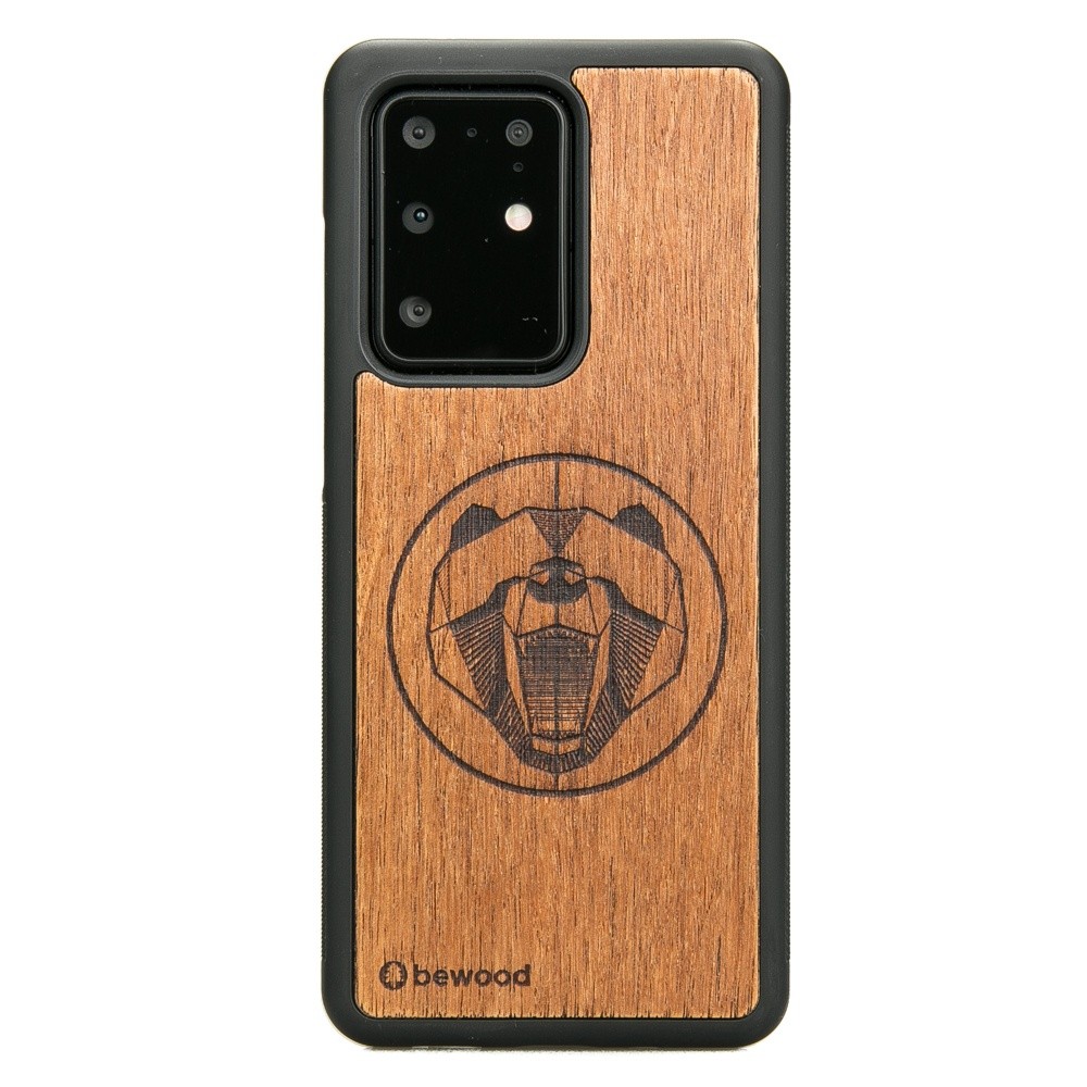 Drewniane Etui na Samsung Galaxy S20 Ultra NIEDŹWIEDŹ MERBAU (1)