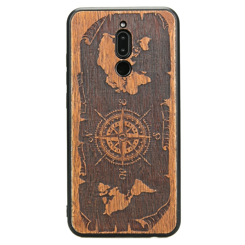 Drewniane Etui Xiaomi Redmi 8 RÓŻA WIATRÓW MERBAU (1)