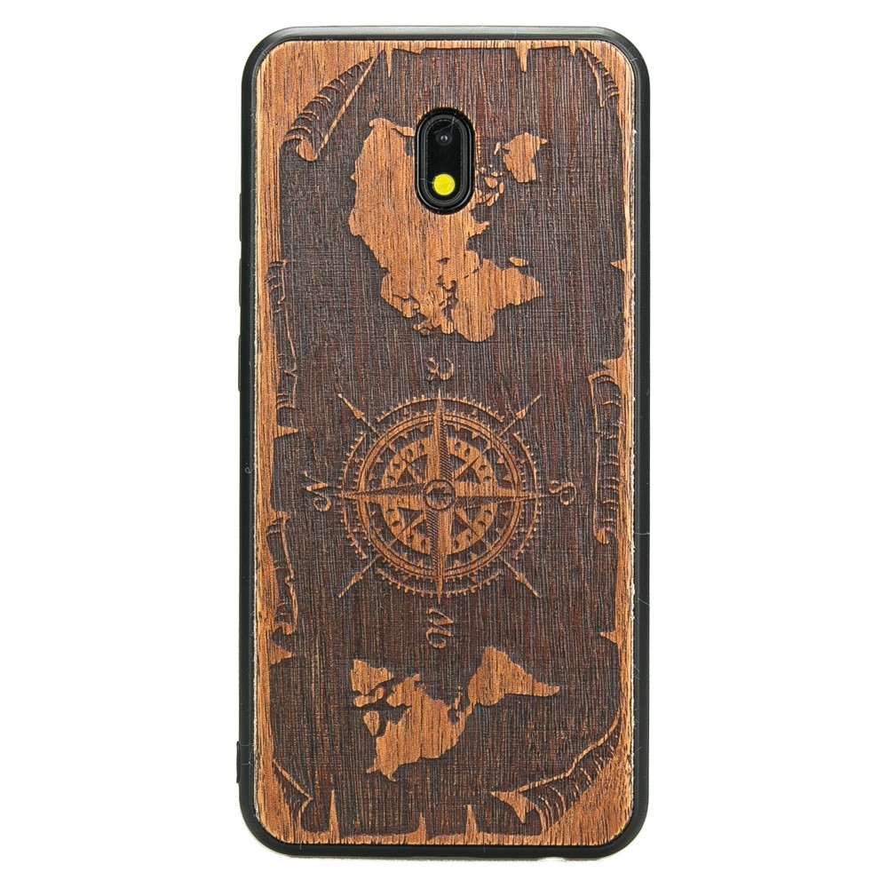 Drewniane Etui Xiaomi Redmi 8A RÓŻA WIATRÓW MERBAU (1)