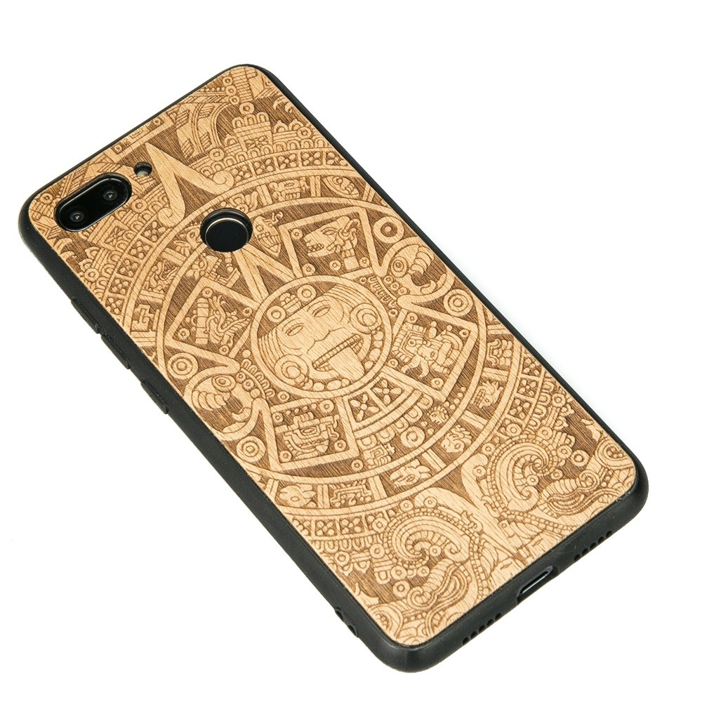 Xiaomi Mi 8 Lite Aztec Calendar Anigre Wood Case (2)
