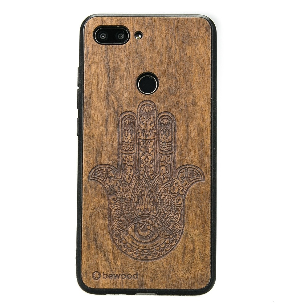 Drewniane Etui Xiaomi Mi 8 Lite HAMSA IMBUIA (1)