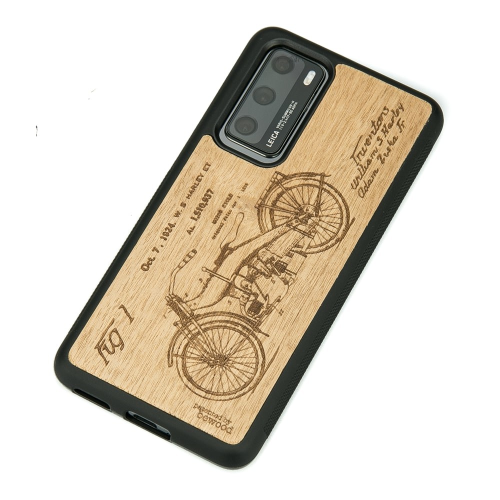 Huawei P40 Harley Patent Anigre Wood Case (2)