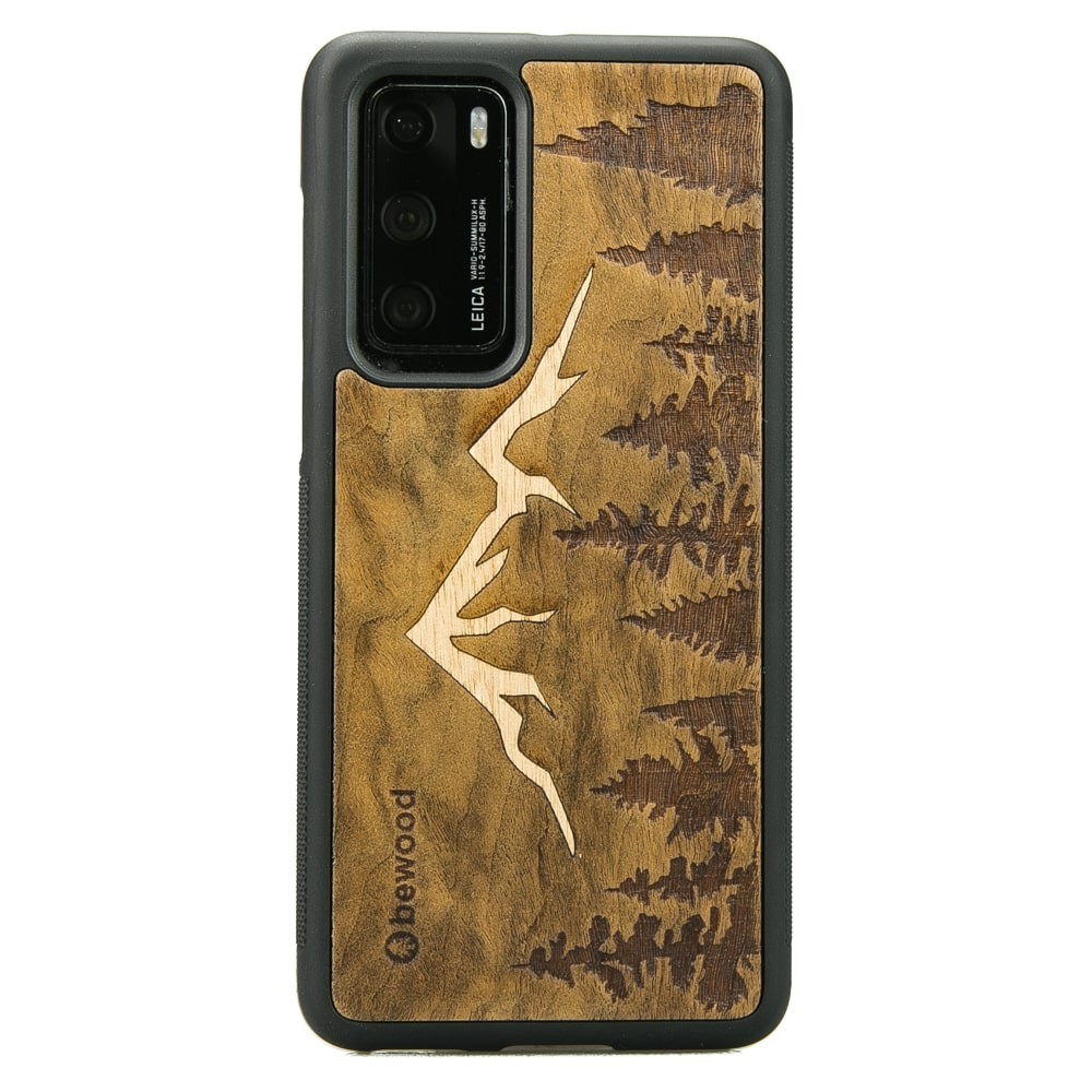 Drewniane Etui Huawei P40 GÓRY IMBUIA (1)