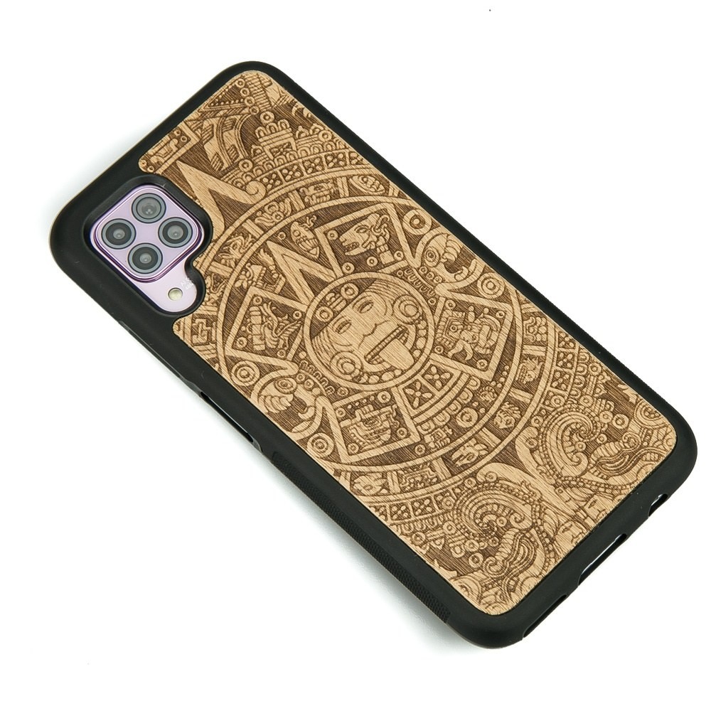Drewniane Etui Huawei P40 Lite KALENDARZ AZTECKI ANIEGRE (2)