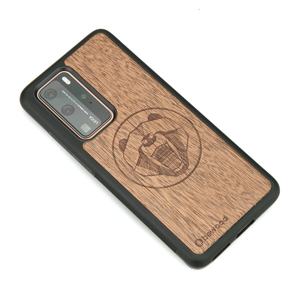 Drewniane Etui Huawei P40 Pro NIEDŹWIEDŹ MERBAU (2)