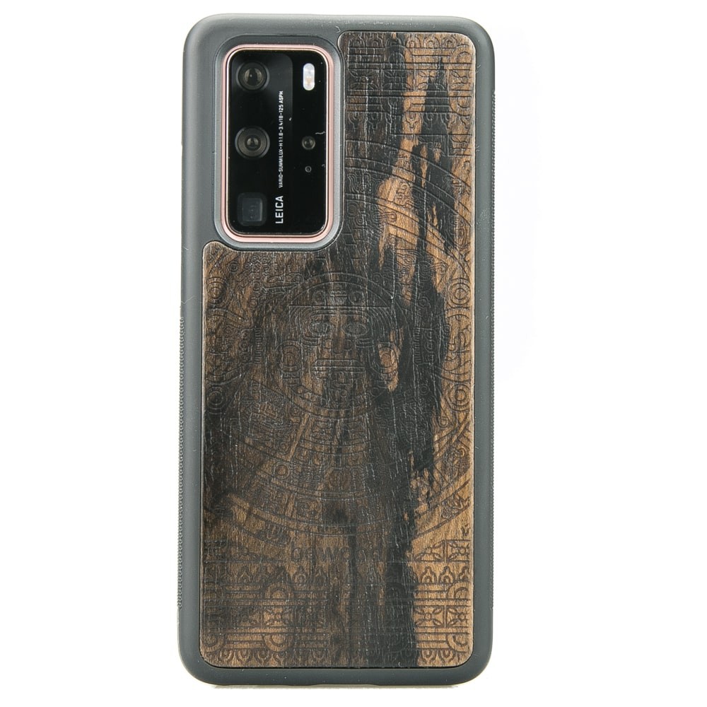 Huawei P40 Pro Aztec Calendar Ziricote Wood Case (1)