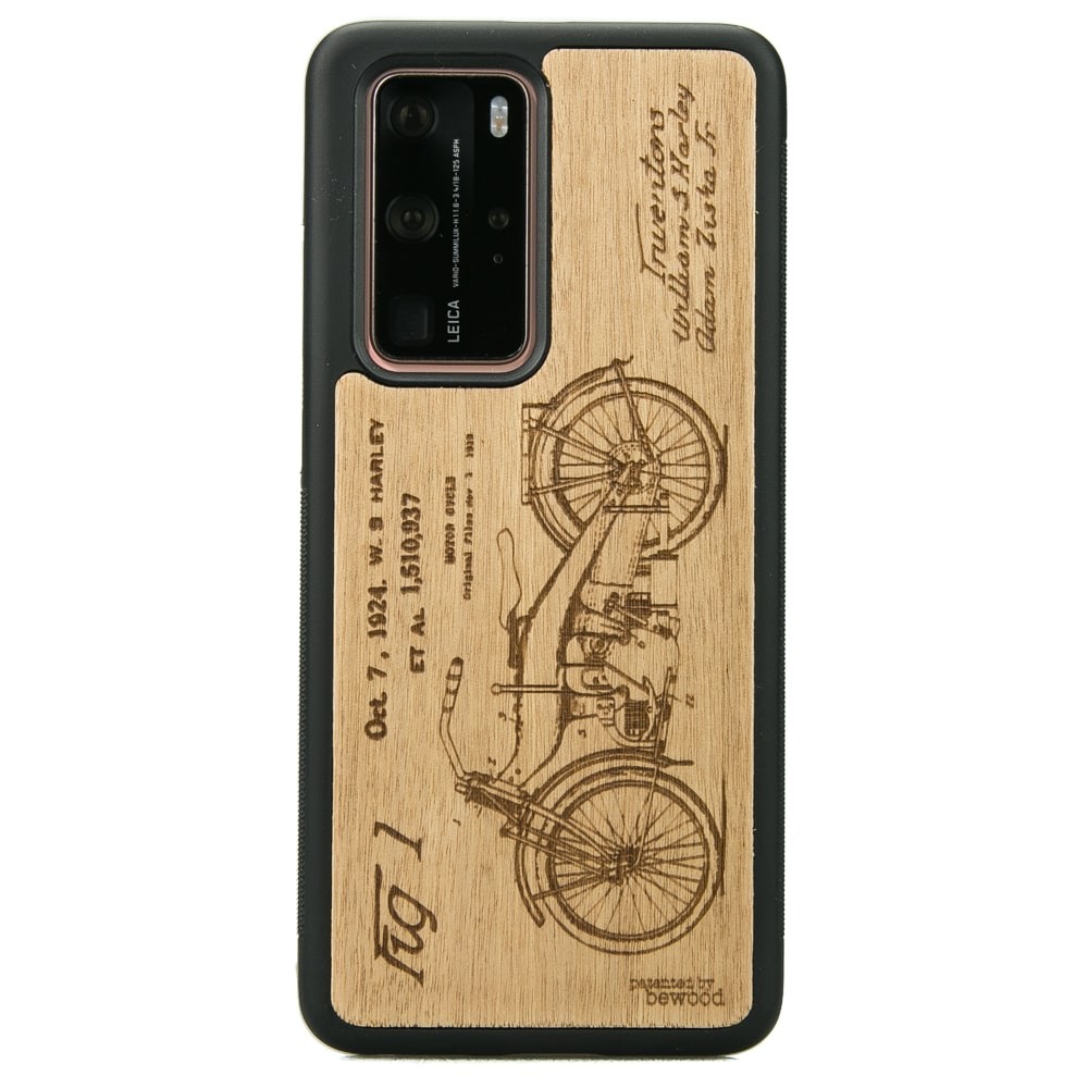 Huawei P40 Pro Harley Patent Anigre Wood Case (1)