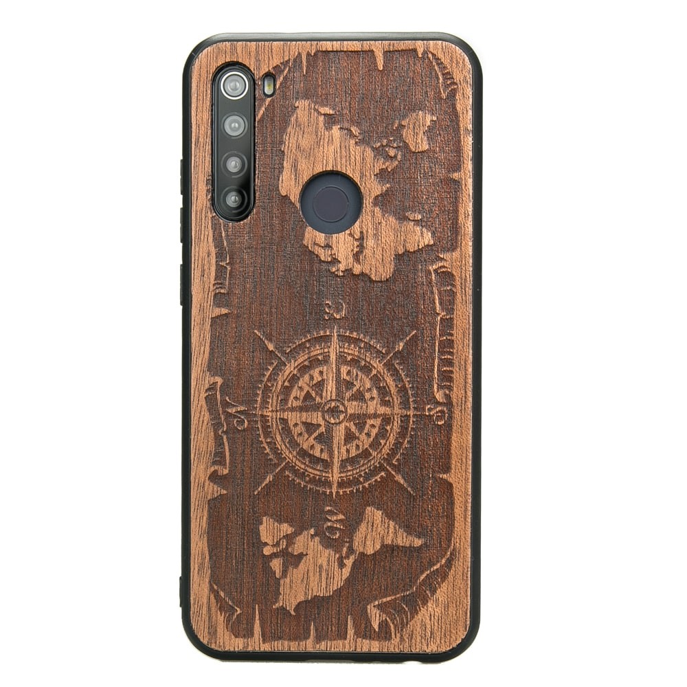 Drewniane Etui Xiaomi Redmi Note 8T RÓŻA WIATRÓW MERBAU (1)