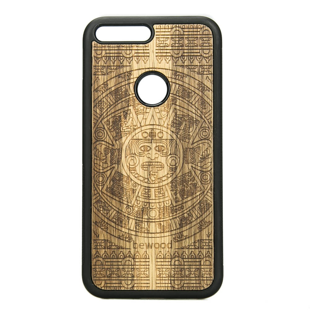 Google Pixel XL Aztec Calendar Frake Wood Case (1)