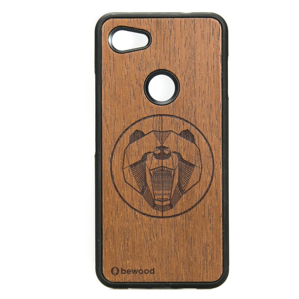 Google Pixel 3A XL Bear Merbau Wood Case (1)