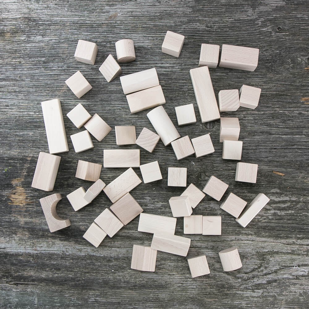 Bewood Wooden Blocks  - Natural 50 pcs. (1)