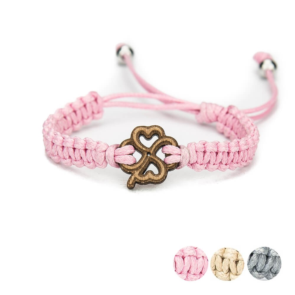 Wooden Bracelet Lady Shamrock Anigre Cotton (1)