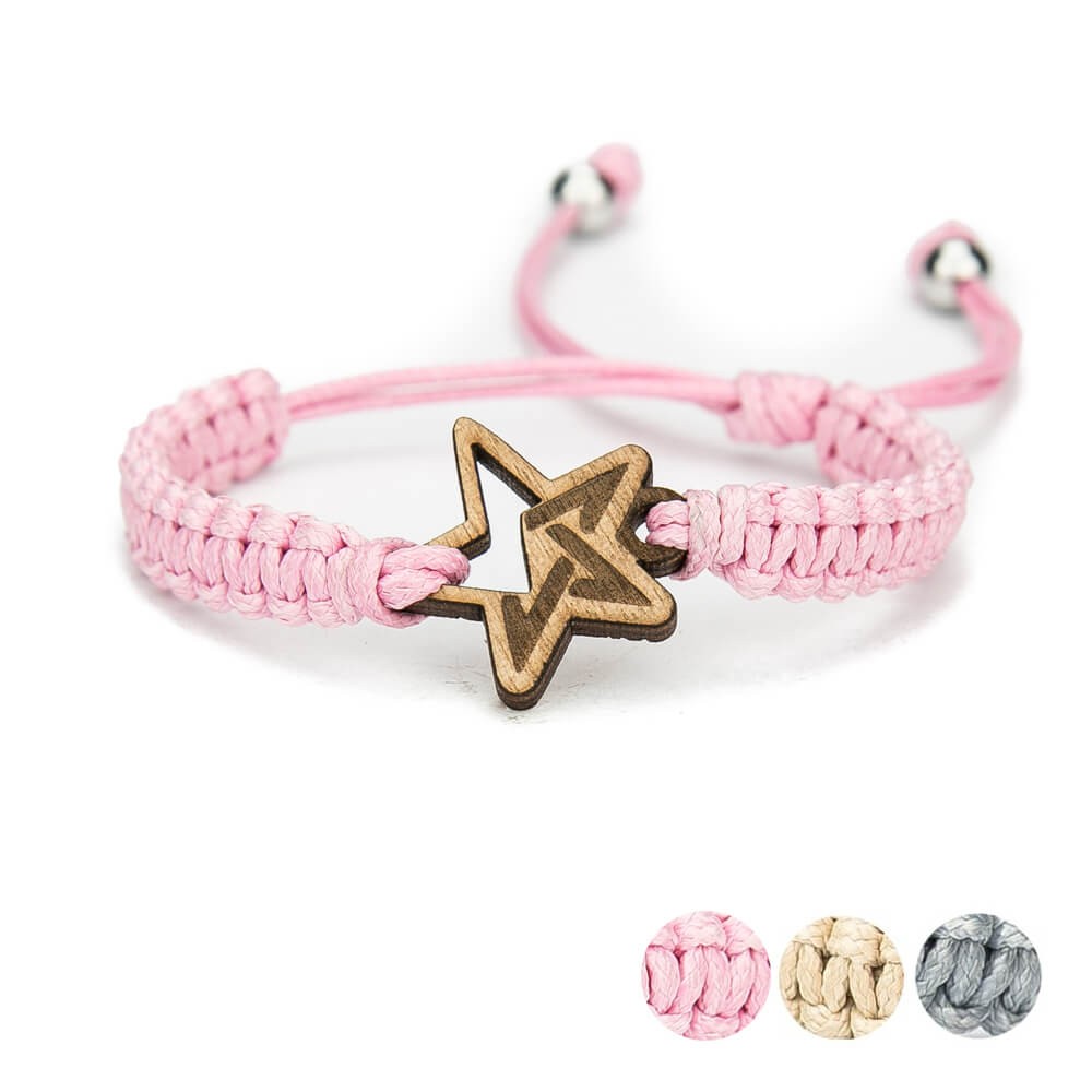 Wooden Bracelet Lady Star Anigre Cotton (1)
