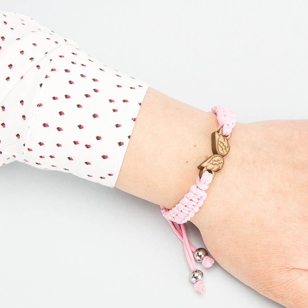 Wooden Bracelet Lady Wings Anigre Cotton (2)