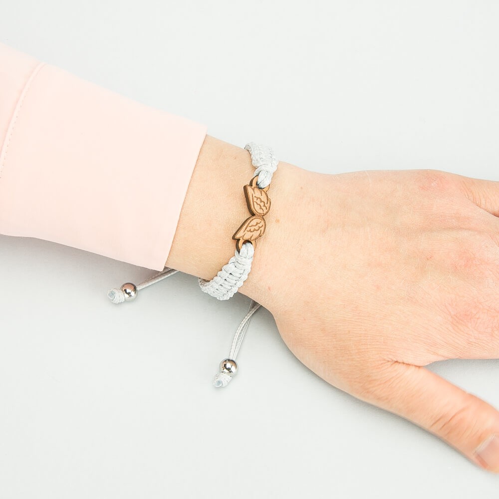 Wooden Bracelet Lady Wings Anigre Cotton (3)