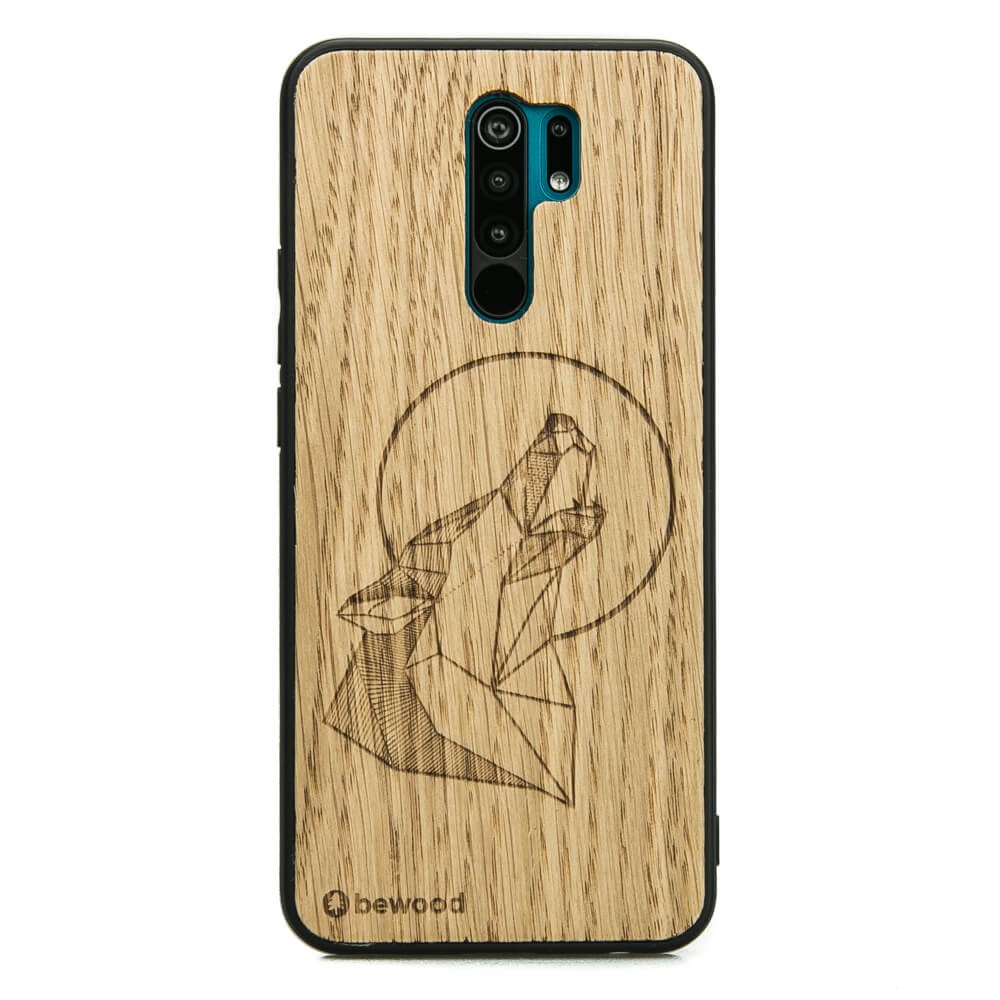 Drewniane Etui Xiaomi Redmi 9 WILK DĄB (1)