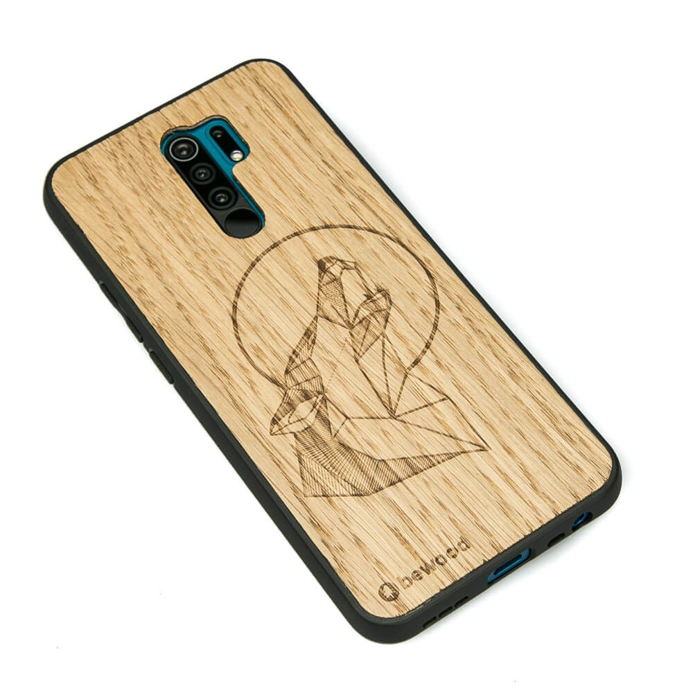 Drewniane Etui Xiaomi Redmi 9 WILK DĄB (2)